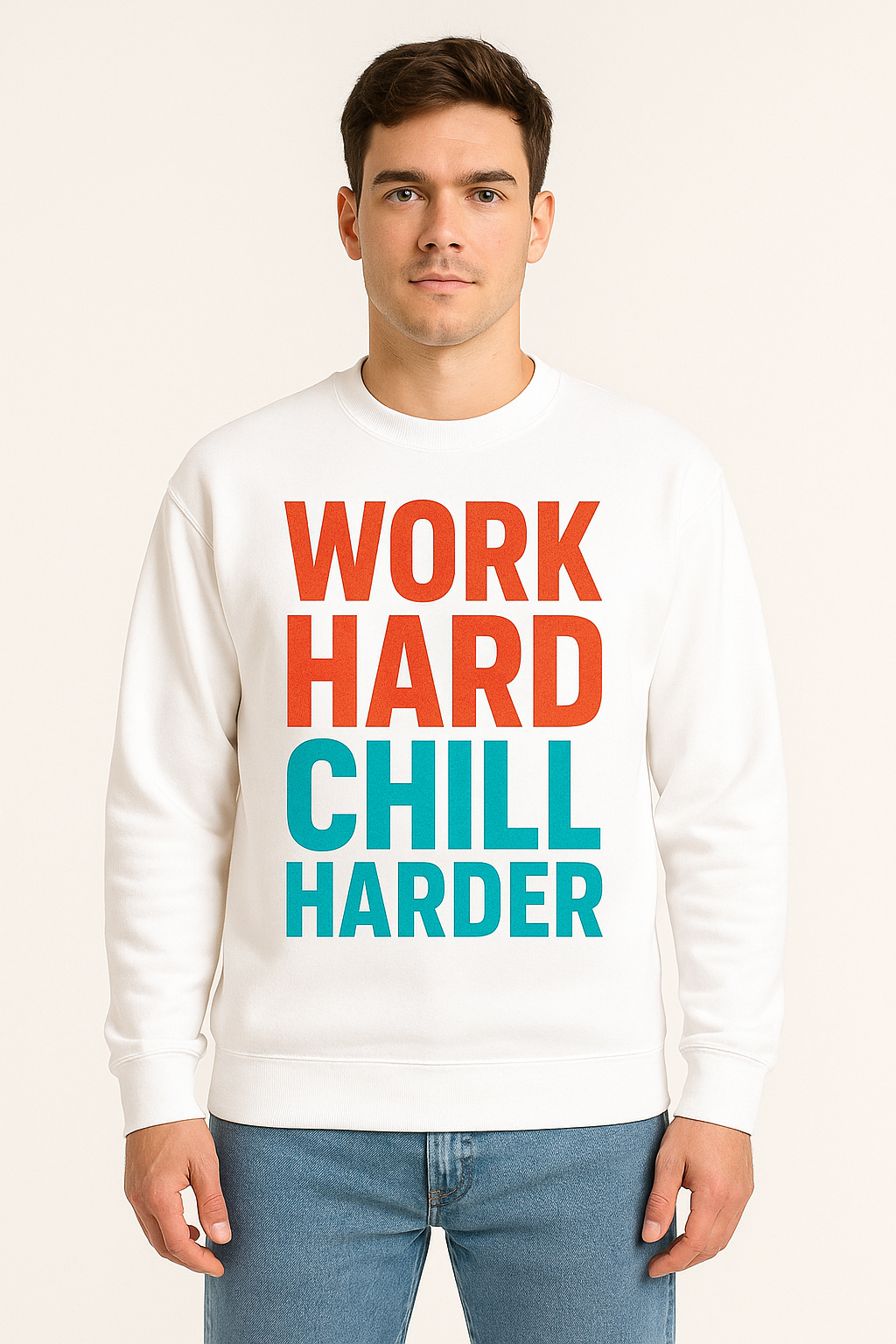 Work Hard Chill Harder Sweatshirt | Unisex Motivational Pullover | Streetwear Graphic Crewneck
