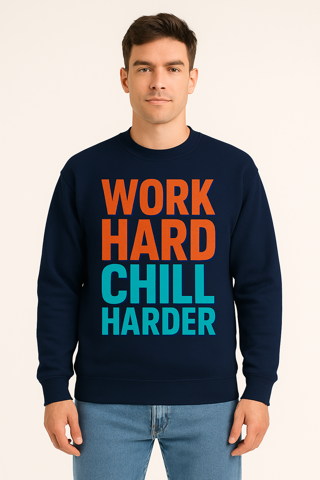 Work Hard Chill Harder Sweatshirt | Unisex Motivational Pullover | Streetwear Graphic Crewneck