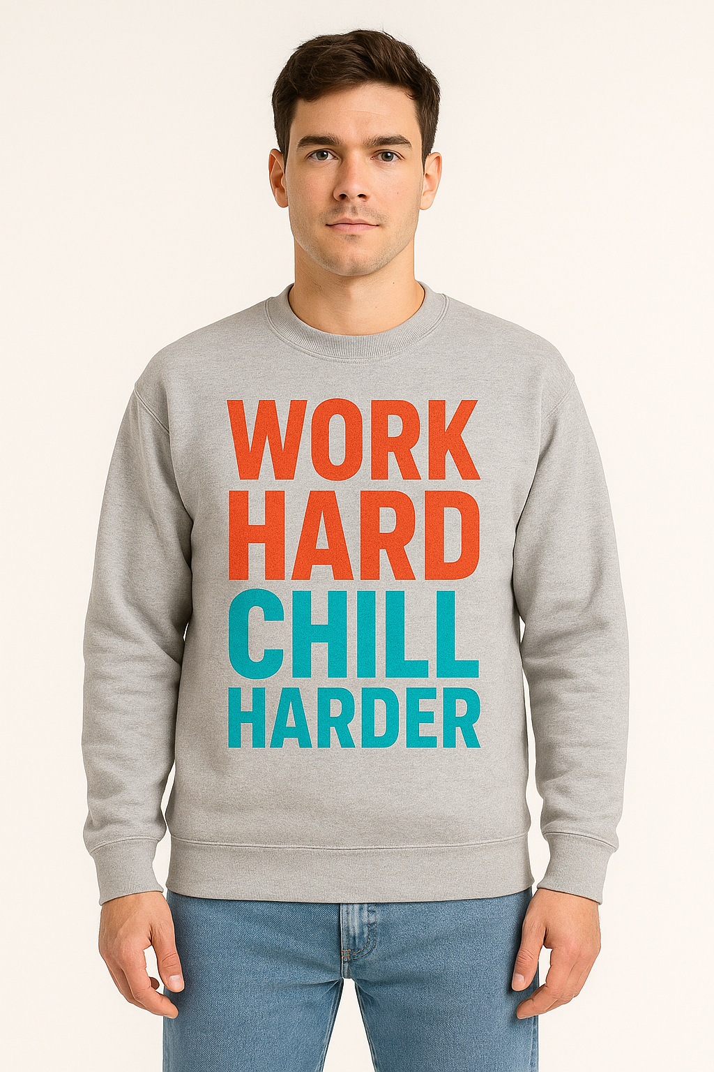 Work Hard Chill Harder Sweatshirt | Unisex Motivational Pullover | Streetwear Graphic Crewneck